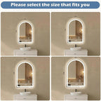 Sweetcrispy 20“x 28” LED Bathroom Backlit Mirror with Lights, Arched Lighted Bathroom Vanity Mirrors with Anti-Fog, Dimmable, 3-Color Light, Memory Function, Tempered Glass, Water-Proof Design