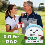 Dad Gifts for Fathers Day Birthday, Positive Golf Gifts for Men from Daughter Son”Best Dad By Par”Crochet Golf Ball Accessories, Funny Emotional Comfort Golf Gift for Daddy Birthday Fathers day