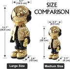 Dosker Small Astronaut Statues Mini Spaceman Sculpture Polyresin Arts Gifts Gold Figurine Ornament Room Decor for Men,Home and Desktop Accessories Tabletop Decoration, Living Room, Office, Bookshelf