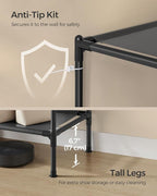 SONGMICS Clothes Rack,72 Inch Large Capacity Portable Closet, Heavy Duty Wardrobe Closet Organizer with Hanging Rails and Shelves, Total Load 330 lb, Easy Assembly, for Bedroom, Black URDR211B01