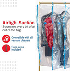 Spacesaver Hanging Vacuum Storage Bags (Pack of 4) - Vacuum Sealer Bags, Closet Organizer, Sealed Storage, Space Bag - Blanket, Bedding, Garment, Clothing, Dress, Suit, Long Coat, Jacket