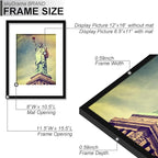 100% Solid Wood 12x16 Picture Frame Set of 2, Black Frame Display Photo 8.5 x 11 with Mat or 12 x 16 without Mat, 12by16 HQ Matte Black Frame for Wall - 2 Pack/Black/12 x16
