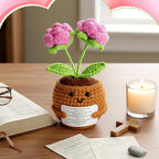 Wavwavw Christian Gift for Women Positive Handmade Crochet Doll with Bible Verse Prayer Card Inspirational Scripture Religious Crochet for Christmas Sunday Group Church(Rose Flower)