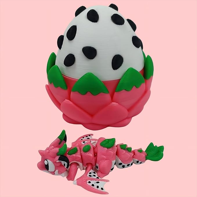 3D Printed Dragon Egg with Dragon Inside - Cute Fun Stuff Fidget Toy for Home Desk Decoration, for Anyone, Ideal for Christmas, Easter & Daily Surprises (Box)