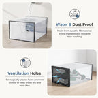 NEWBULIG 15 Pack Clear Shoe Storage Boxes, Shoe Organizer for Closet with Lid, Durable PE Transparent Shoe Containers Ideal for Sneakers, Heels & Boots, Black