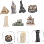 BESPORTBLE 7Pcs Miniature Architecture Model Kit Resin Building Sculptures of Famous Landmarks Decoration for Weddings and Events Includes Eiffel Tower More
