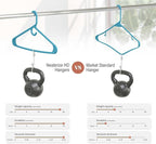 NEATERIZE Thick Heavy Duty Hangers - Blue Plastic Clothes Hangers 12 Pack - Great for Coat Hanger, Jackets Jeans & Suit Hanger for Closet - New Apartment Essentials Percheros Ganchos para Colgar Ropa