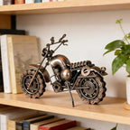 Metal Motorcycle Model - Collectible Moto Decor, Ideal Motorcycle Gifts for Men, Handcrafted Metal Replica for Study/Office/Living Room Decoration (Copper-Oversized)