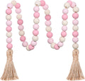 Meplait Wood Bead Garland,39in Farmhouse Beads with Tassels Boho Beads for Tiered Tray Decorative Beads Home Decor