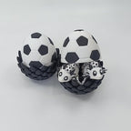 Enchanted 3D Egg with Miniature Inside - Handcrafted Printed Collectible | Fantasy Decor & Gift (Soccer Dragon & Egg (Box))