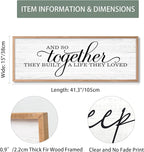 Rutiyoka Farmhouse Wall Decor: 'and so Together They Built a Life They Loved' Sign, 41.3''15'' Large Framed Wood Wall Art for Bedroom Couples Room Decor (Brown Frame)