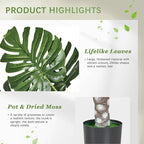 VECELO 2 Pack Fake Plants, Artificial Greenery Ficus Tree 5FT and Monstera Tree 4FT, Large Floor Plants for Home Decor, Indoor, Office, Living Room