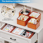 Vegan Leather Drawer Organizers,12 Pack Makeup Storage boxes,Vanity Drawer Luxury upgrade,Bedroom fabric Drawers replacement,bathroom organization and storage Optimal solution