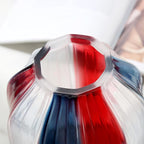 4th of July Decorations Christmas Glass Vase for Flowers Red White and Blue Modern Vase Bouquet 12.0" Patriotic Deco Fourth of July Decorations Indoor for Home Centerpieces Tables Living Room,Office