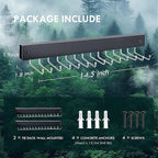 2Pack Tie Rack Wall Mounted, Wooden Belt Hanger Tie Organizer for Closet with 28 Folding Hooks, Space Saving Tie Holder and Belt Rack for Closet Wall Mount, Black