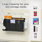 Edudif Dual-purpose Bedside Caddy Bedside Organizer, Bed Caddy with 6 Pockets, Versatile Bedside Storage Solution Magazine Remotes holder, ideal for Home, Dorm, Hospital, Crib Bed