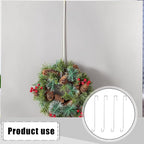 Hotop 15 Inch 4 Pcs Wreath Hangers for Front Door Steel Metal Wreath Doors Hanger Over The Door Hanger Hook Indoor or Outdoor for Christmas Halloween Front Decorations Welcome Sign(Silver)