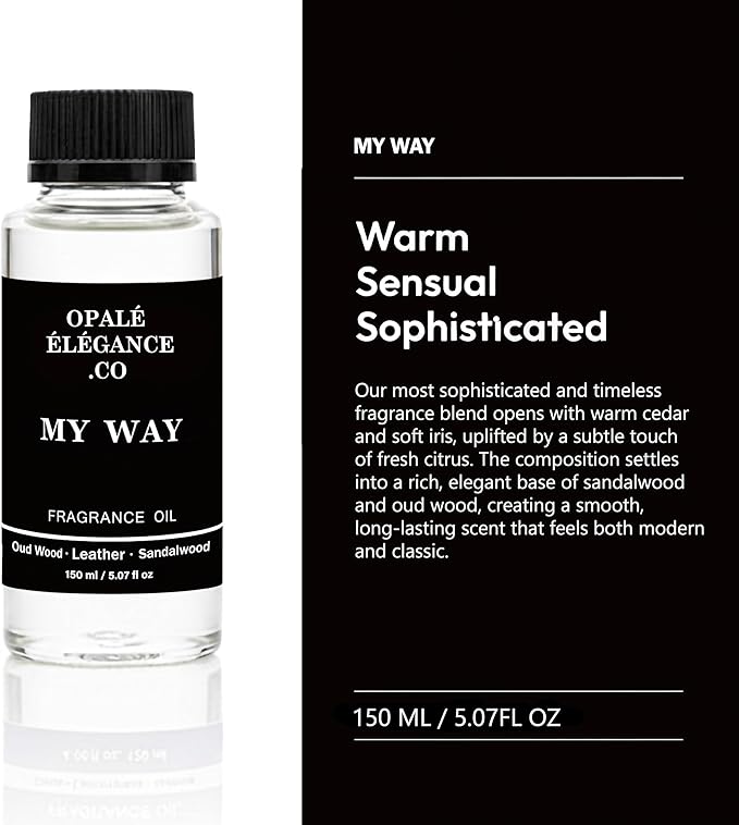 My Way 150mL Luxury Aroma Oil – Hotel Aromatherapy Diffuser Blend with Lush Sandalwood, Warm Cedar & Soft Iris – Long-Lasting Scent for Bedroom, Office & Living Spaces – Inspired by One Hotel Miami