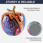 Colorful Fruit Figurines Apple Statue Decorations,Abstract Graffiti Apple Resin Sculpture for Table top Ornament Home Decor Christmas eve Gift(Large)