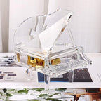 ELLDOO Piano Music Box, Mechanical Clockwork Decorative Piano Musical Box,Transparent Acrylic Piano Ornament Romantic Gift for Girl Women (Tune: You are My Sunshine)