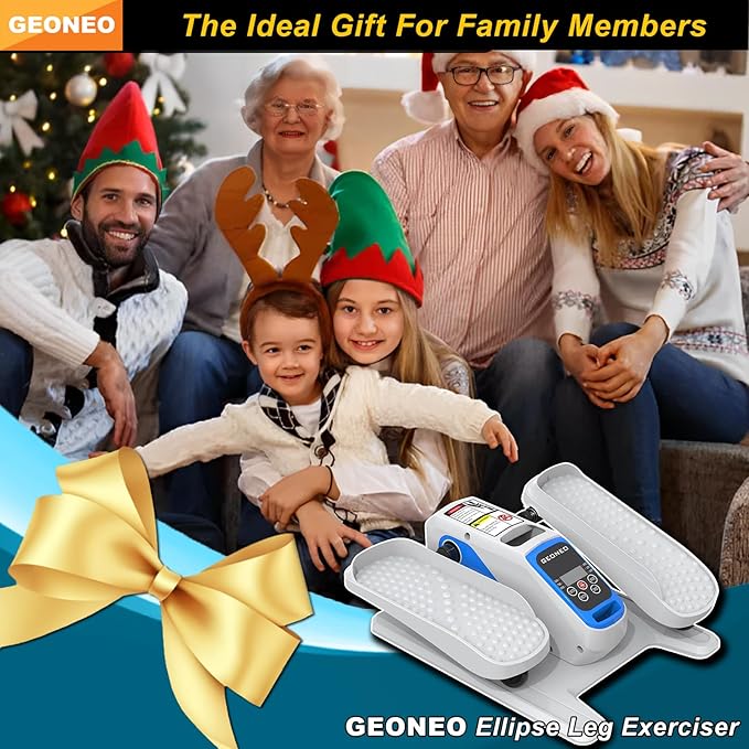 Under Desk Elliptical Machine, Electric Elliptical Exerciser for Senior, Quiet & Small Electric Seated Pedal Exerciser for Home with Display Monitor, Remote Control & 12 Adjustable Speeds