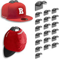 Hat Hangers for Wall, Stronge Adhesive Hat Holders Display, No Driling Caps Holder Organizer, 20 Pack Hat Hook for Baseball Caps, Wall Mounted Cap Rack, Translucent Black