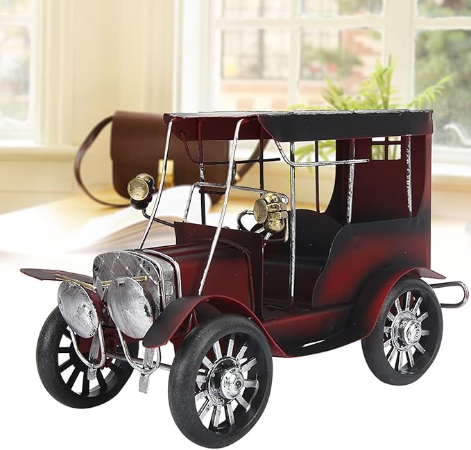 Metal Antique Vintage Car Model, Old Vintage Car Model, Antique Car with Miniature Classic Car Arts for Office Home Desktop Decoration