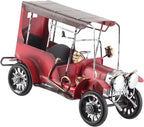 Yosoo Vintage Classic Car Model Miniature Tin Red 19cm Retro Antique Auto Collectible with Unique Design for Home Office Decor Gift
