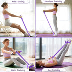 Multifunctional Pedal Resistance Band with Handle,6/8/10 Tubes for All Weights,Upgrade Heavy-Duty Stretch for Full Body Workouts.