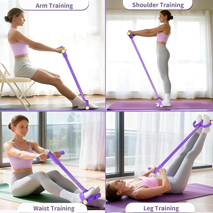 Multifunctional Pedal Resistance Band with Handle,6/8/10 Tubes for All Weights,Upgrade Heavy-Duty Stretch for Full Body Workouts.