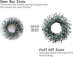 TEMPUS 20 Inch Blue Grains Flower String for Front Doors Wreath, Spring and Summer for Indoor and Outdoor Decor, Rustic and Farmhouse Style Home Blue Wreath