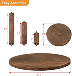 Ikee Design 3-Tier Wooden Display Riser for Jewelry, Wooden Jewelry and Figurine Display Risers, Wood Riser for Decor, Multilevel Stand for Action Figures and Home Decor, Brown Color