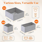 Lifewit Nursery Drawer Organizer for Clothes 28 Pack, Certified Child-safe Dresser Drawer Divider Storage Bins, Foldable Clothing Storage Basket for Baby Clothes/Underwear/Sock/Diaper in Closet