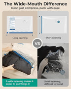 BAGSMART Vacuum Storage Bags for Travel with Rechargeable Air Pump, Portable Space Saver Bags for Travel & Home, Vacuum Compression Seal Bag for Clothing, Blanket, 12 Pack Khaki Brown