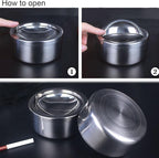 2 Sets Outdoor Ashtray with Lid, hanlongyu Flip Top Stainless Steel Ash Tray, Metal Windproof Cigarette Ashtrays for Indoor or Outdoor Use, Desktop Smoking Ashtray Office Patio Home Decor