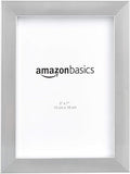 Amazon Basics Rectangular Photo Picture Frame, 5" x 7", Pack of 2, 8.31 x 6.30 inches, Nickel