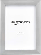Amazon Basics Rectangular Photo Picture Frame, 5" x 7", Pack of 2, 8.31 x 6.30 inches, Nickel