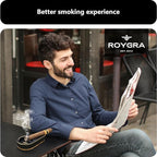 roygra Ceramic Ash Tray, Cigar Ashtray for Outside Patio, Outdoor Ashtray, Cigar Ashtrays for Outdoors with Holder, Cigars Smoking Accessories for Men, Home Décor, Ashtrays for Smokers Indoor - Black