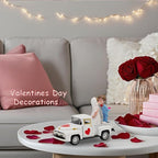 Valentines Day Decorations Farmhouse Vintage Mini Truck with Love Couple Figurines, Heart Pattern, Valentine's Day Home Tiered Tray Decor Valentine & Wedding Table Centerpiece Gifts for Her Him