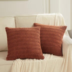 Fancy Homi 4 Packs Decorative Throw Pillow Covers for Living Room Couch Bed, Modern Farmhouse Boho Home Décor Accent Cushion Case, 24" x 24", Rust