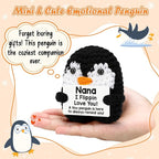 Belatelove Nana Gifts for Birthday, Handmade Crochet Mini Penguin Mothers Day Cute Birthday Gifts for Nana from Granddaughter Grandson, Funny I Love You Gift for Grandma Grandmother Gigi Easter Decor