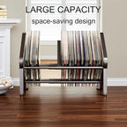 Vinyl Record Storage,80-100 LP Scalable Vinyl Record Holder,Retro Style Organizer,Metal Album Storage Rack for Magazine,Files,Book,Albums & Office Storage(Black)