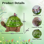 Spring Turtle Snow Globe Decor with 6H Timer, Swirling Glitter Water Globe Tortoise Spring Decoration, USB/Battery Operated, Turtle Glowglobe for Spring Holiday Home Decor and Gift