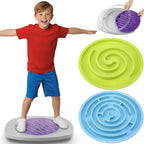 Maze Balance Board for Kids, 3 Replaceable Labyrinth Boards with 2 Balls, 20 Inch Plastic Toddler Wobble Board Rocker for Sensory Training, Non-slip Pedals, Max Load 130 Lbs