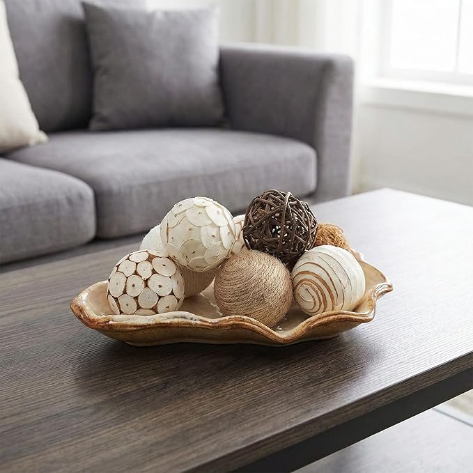 8pcs Decorative Balls for Centerpiece Bowls Filler Decor Orbs Spheres, 2 Inch Rattan Balls for Party Wedding Table Ornaments Decorative House Crafts Hanging DIY Accessories