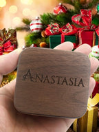 Sinzyo Anastasia-Once Upon a December Music Box Vintage Musical Boxs for Birthday Gift Valentine's Day Christmas Day(Musical Note Walnut Box)