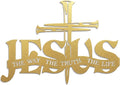 Jesus Cross Metal Wall Decor Christian Wall Art for Home Religious Cross Decoration Living Room Bedroom Prayer Room The Way The Truth The Life Christ Inspired Christian Gift for Family Friends(Gold)