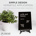 Tripar Wooden Display Stand, Black Finish (10-Inch Depth) - Decorative Tabletop Easel Display - Handcrafted Design with Gold Latches - Perfect for Holding Plates, Cookbooks, Artwork, Pictures, & More