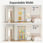 VIPEK X1 Expandable Clothes Rack Heavy Duty Adjustable from 2' to 3'5" with Flexible Shelves and Hanger Rods Metal Garment Racks Portable Closet Rack Clothing Racks for Hanging Clothes, White