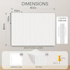 MaxGear Large Cork Boards for Walls 48" x 36", White Felt Bulletin Board Tiles for Office Decor, 12 Pack Felt Wall Tiles with Slat Paneling, Push Pin Board Home Wall Organizer